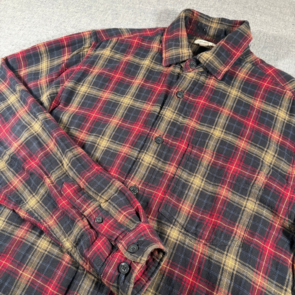 Carbon 2 Cobalt Flannel Shirt Mens Small‎ Red Plaid Long Sleeve 133093